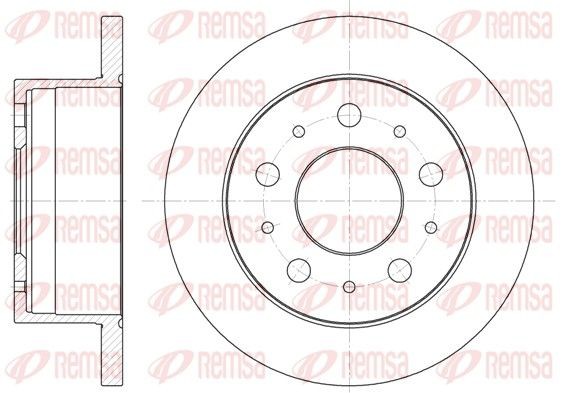 6741.00 REMSA Brake rotors FIAT Rear Axle, 279,7, 280x16mm, 5, solid