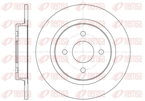 DCA675900 REMSA Rear Axle, 280x10,2mm, 4, solid Ø: 280mm, Num. of holes: 4, Brake Disc Thickness: 10,2mm Brake rotor 6759.00 buy