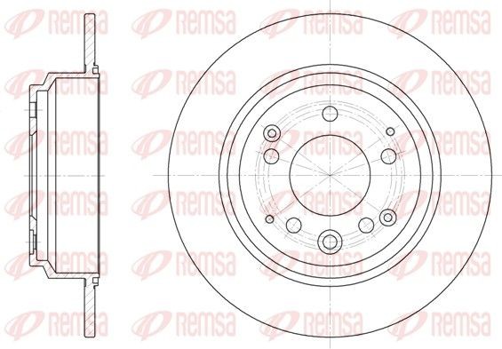 DCA692200 REMSA Rear Axle, 282x9mm, 5, solid Ø: 282mm, Num. of holes: 5, Brake Disc Thickness: 9mm Brake rotor 6922.00 buy