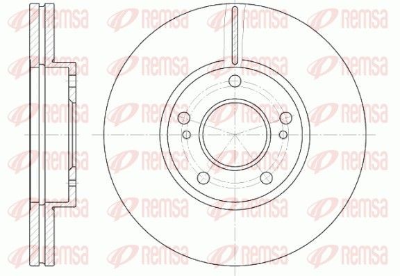 DCA693710 REMSA Front Axle, 279,5, 280x26mm, 5, Vented Ø: 279,5, 280mm, Num. of holes: 5, Brake Disc Thickness: 26mm Brake rotor 6937.10 buy