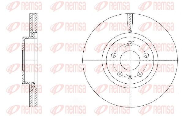 DCA697210 REMSA Front Axle, 312x25mm, 5, Vented Ø: 312mm, Num. of holes: 5, Brake Disc Thickness: 25mm Brake rotor 6972.10 buy