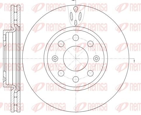 DCA698110 REMSA Front Axle, 257,2, 257x22mm, 6, Vented Ø: 257,2, 257mm, Num. of holes: 6, Brake Disc Thickness: 22mm Brake rotor 6981.10 buy