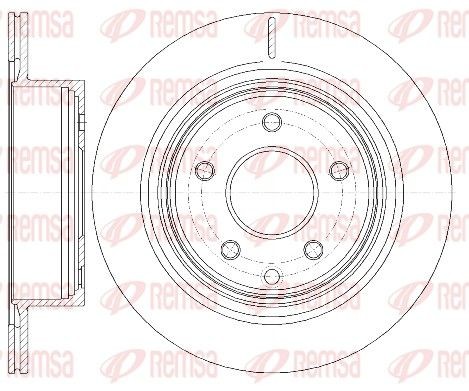 REMSA 6998.10 Brake disc Rear Axle, 291,8, 292x16mm, 5, Vented