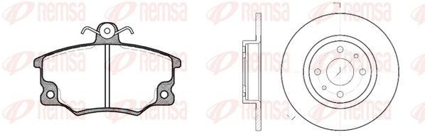 RCA814601 REMSA Front Axle, solid Ø: 257mm, Brake Disc Thickness: 12mm Brake discs and pads 8146.01 buy