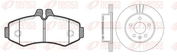 Original REMSA RCA870100 Brake discs and pads set 8701.00 for MERCEDES-BENZ VITO