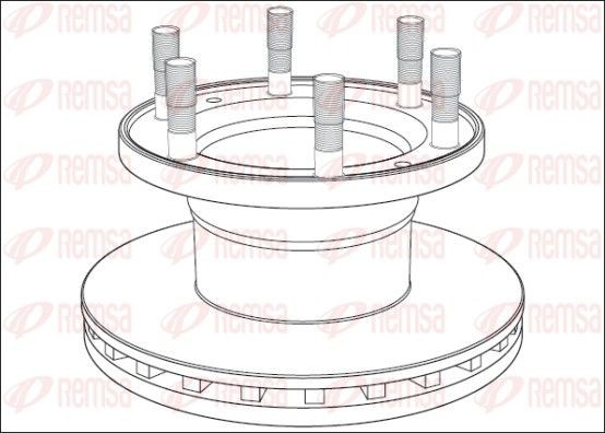 NCA101620 REMSA Front Axle, 315x35mm, 6, 6x18, Vented Ø: 315mm, Num. of holes: 6, Brake Disc Thickness: 35mm Brake rotor NCA1016.20 buy