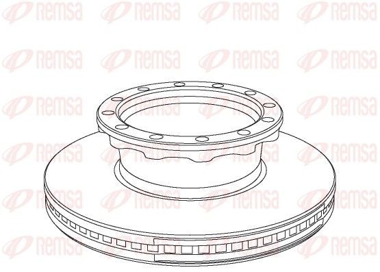 NCA102920 REMSA Front Axle, 436x45mm, 12, 12, Vented Ø: 436mm, Num. of holes: 12, Brake Disc Thickness: 45mm Brake rotor NCA1029.20 buy