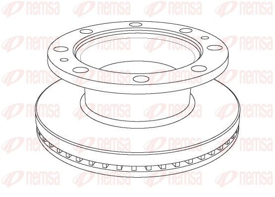 NCA110320 REMSA Front Axle, Rear Axle, 378x45mm, 8, 8, Vented Ø: 378mm, Num. of holes: 8, Brake Disc Thickness: 45mm Brake rotor NCA1103.20 buy