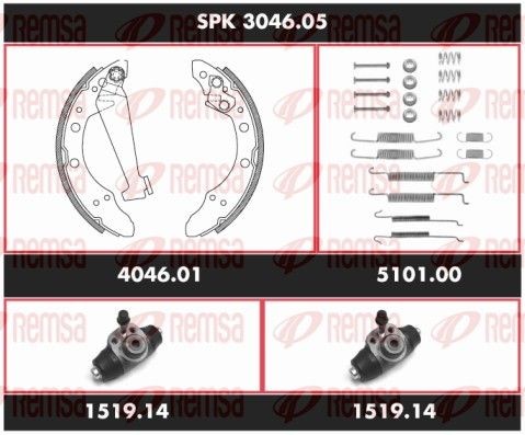 Audi A4 Brake Set, drum brakes REMSA SPK 3046.05 cheap