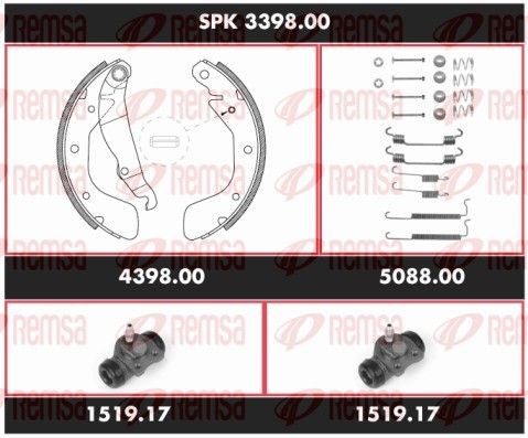 SCA339800 REMSA SPK3398.00 Brake Shoe Set OPELKFS023