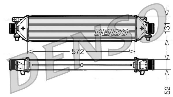 Turbo intercooler DENSO Aluminium, Core Dimensions: 572x131x52 - DIT09109