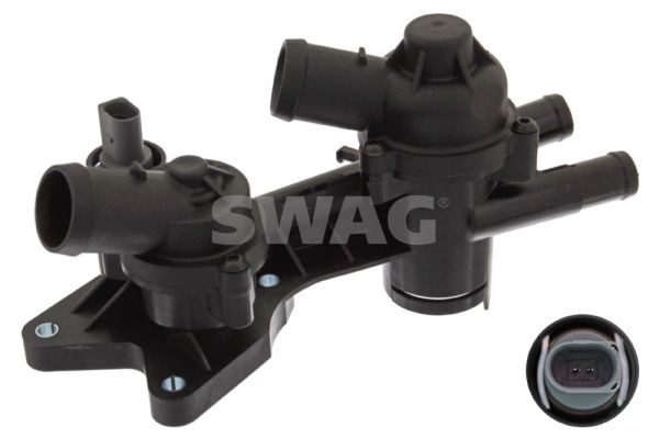 SWAG 30 94 5081 Thermostat Housing with seal, with Temperature Switch