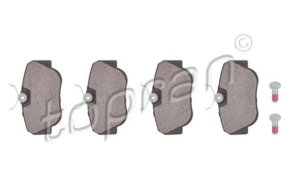 TOPRAN 400 517 Brake pad set Front Axle, not prepared for wear indicator, with mounting manual, without accessories