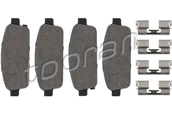 TOPRAN 208 005 Brake pad set Rear Axle, not prepared for wear indicator, with mounting manual, with accessories