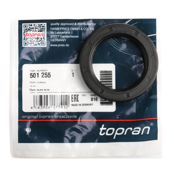 TOPRAN 501 255 Shaft Seal, differential Rear Axle