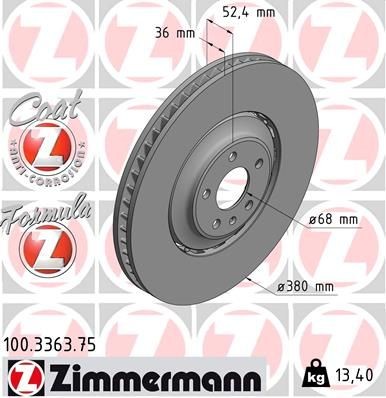 ZIMMERMANN Brake rotors 100.3363.75