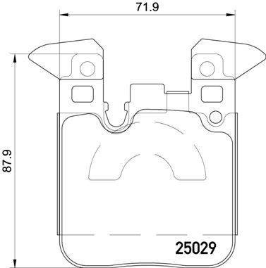 P06087 Set of brake pads P 06 087 BREMBO prepared for wear indicator, with anti-squeak plate, with counterweights, without accessories