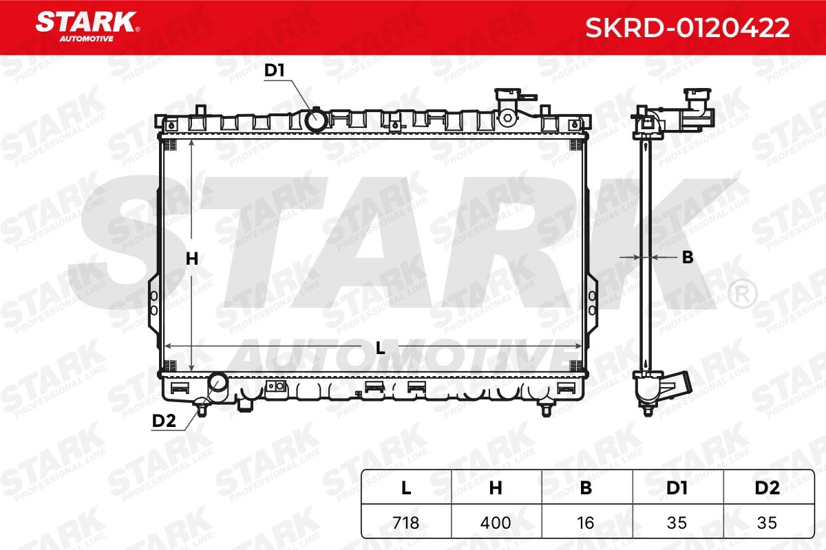 STARK Radiator, engine cooling SKRD-0120422 for Hyundai Santa Fe sm
