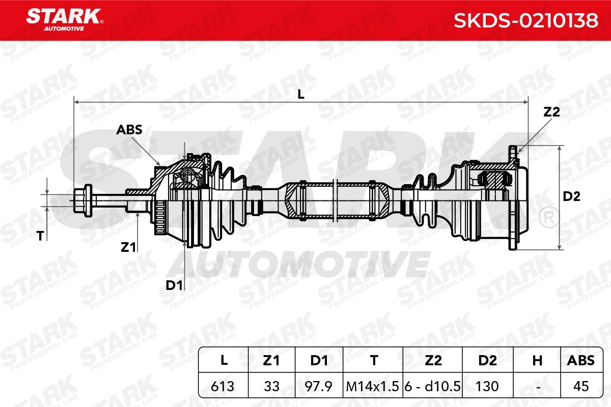 Drive shaft SKDS-0210138 from STARK