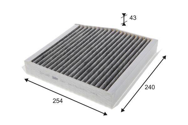 VALEO CLIMFILTER PROTECT Activated Carbon Filter, 240 mm x 254 mm x 43 mm Width: 254mm, Height: 43mm, Length: 240mm Cabin filter 715814 buy