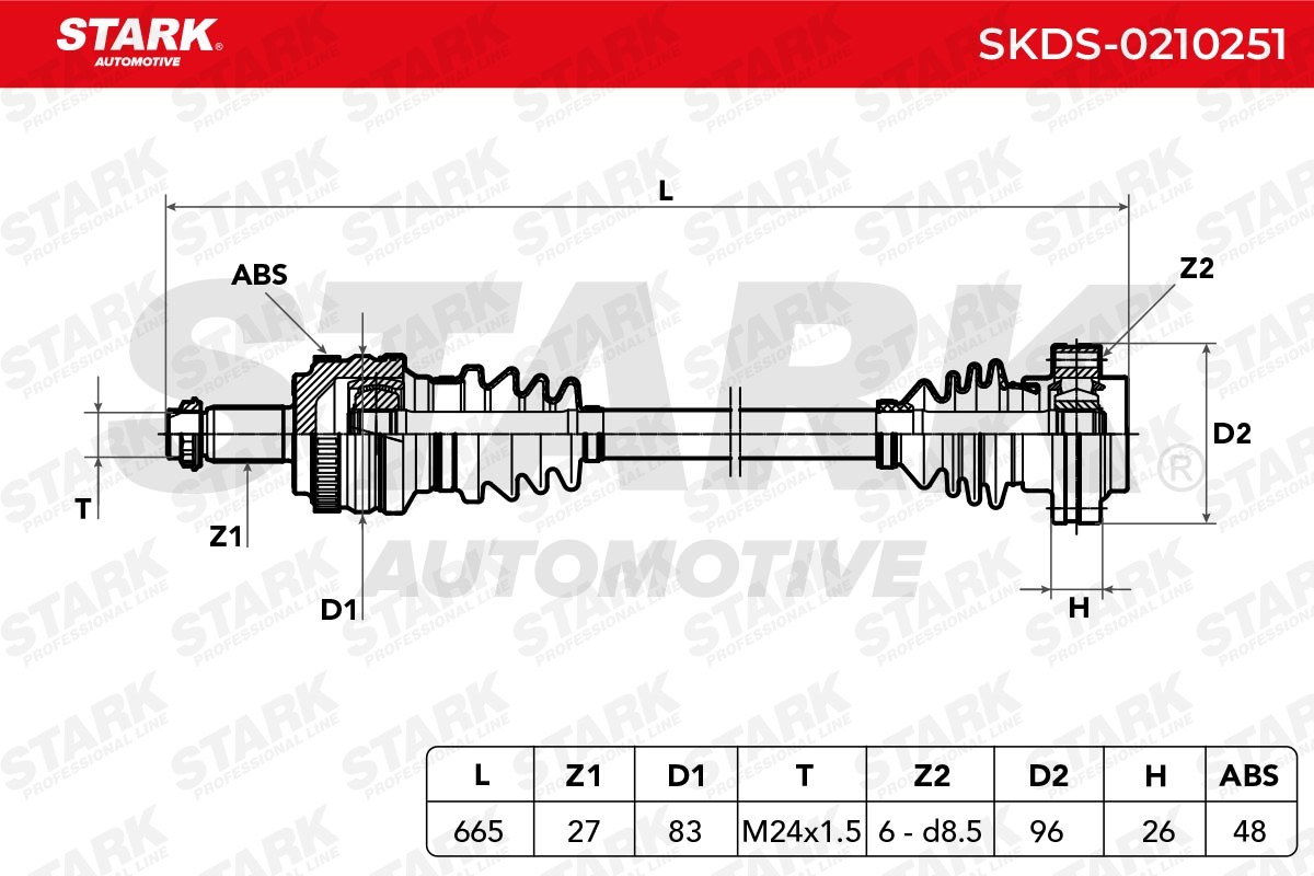 OEM-quality STARK SKDS-0210251 CV axle shaft