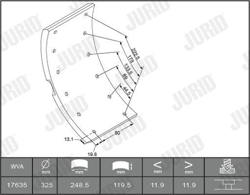 1763513320 JURID Bremsbelagsatz, Trommelbremse für IVECO online bestellen