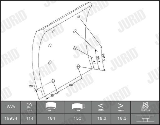 JURID 1993411230 Bremsbelagsatz, Trommelbremse für RENAULT TRUCKS C LKW in Original Qualität