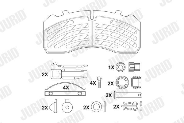 29213 JURID prepared for wear indicator Height 1: 92,5mm, Height: 92,5mm, Width: 210,8mm, Thickness: 30mm Brake pads 2921305390 buy