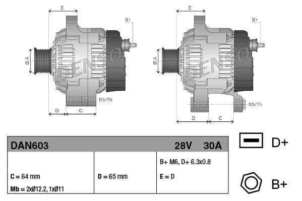 DENSO DAN603 Lichtmaschine für IVECO TurboStar LKW in Original Qualität