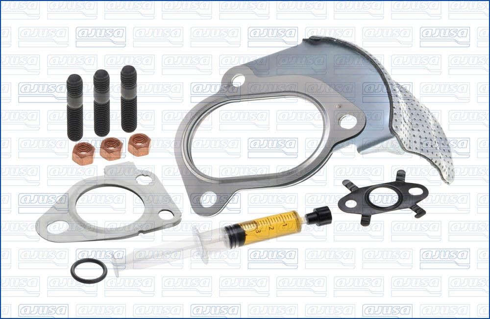 Mounting kit, exhaust system AJUSA with studs, syringe with oil, with gaskets/seals - JTC11740