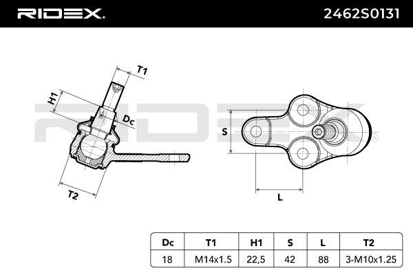 OEM-quality RIDEX 2462S0131 Ball Joint