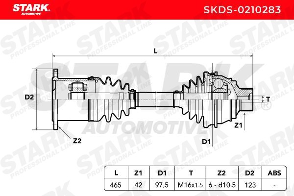 OEM-quality STARK SKDS-0210283 CV axle shaft