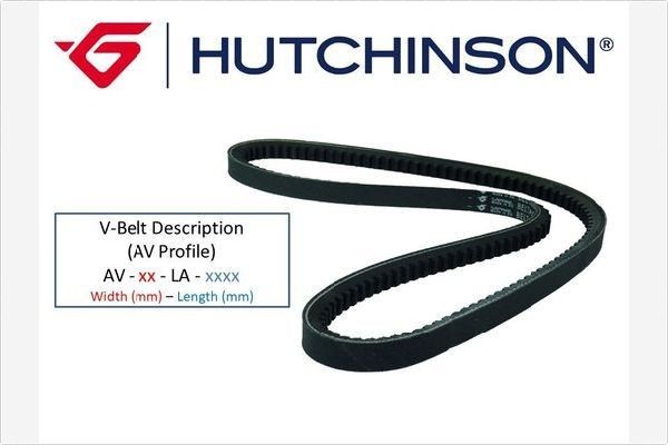 HUTCHINSON AV 10 La 1000 V-Belt Width: 10,0mm, Length: 1000mm