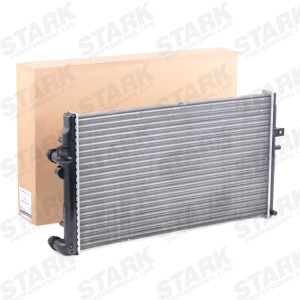 STARK SKRD-0120490 Engine radiator Aluminium, for vehicles with/without air conditioning, 645 x 405 x 32 mm, with accessories, Manual-/optional automatic transmission, Brazed cooling fins