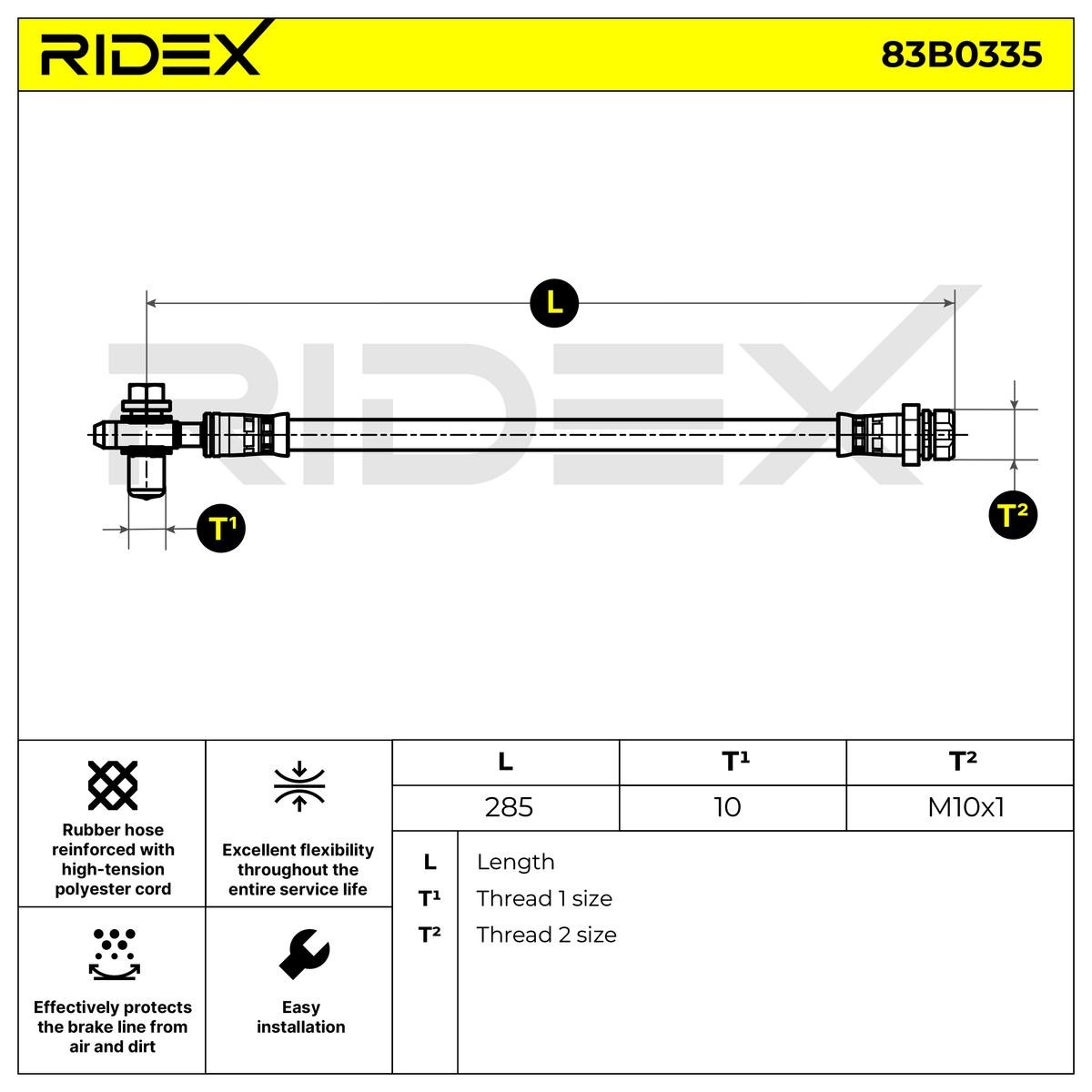 RIDEX Brake hoses 83B0335