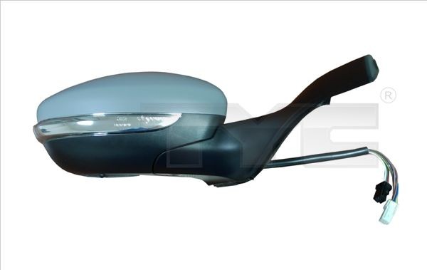 TYC 326-0114 Wing mirror Left, primed, for electric mirror adjustment, Convex, Heatable