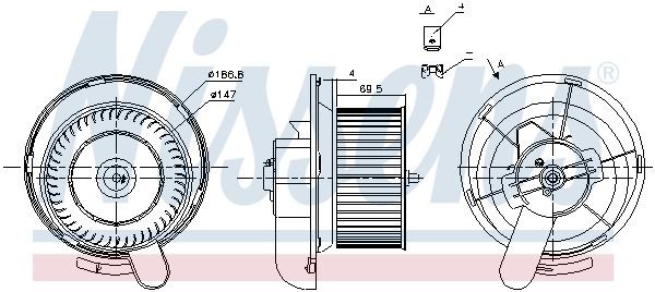 OEM-quality NISSENS 87145 Heater fan motor