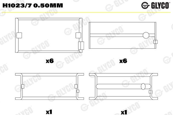 GLYCO H1023/7 0.50mm Kurbelwellenlager für ASTRA HD 7-C LKW in Original Qualität