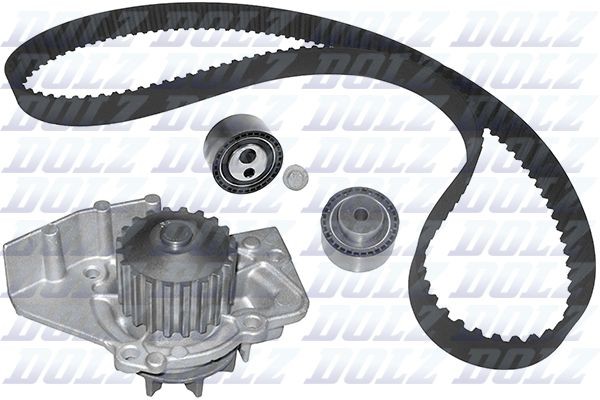 Fiat DUCATO Water pump and timing belt kit DOLZ KD008 cheap
