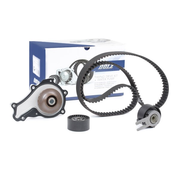 Toyota AYGO Belts, chains, rollers parts - Water pump and timing belt kit DOLZ KD015