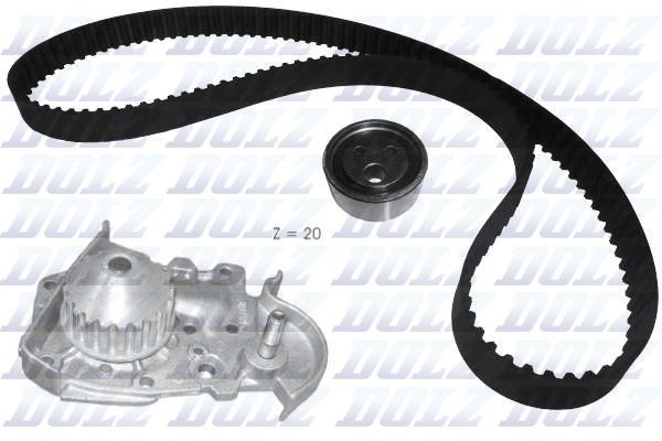 Original DOLZ R135 Water pump + timing belt kit KD018 for RENAULT MEGANE