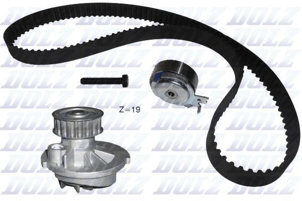 DOLZ KD024 Water pump and timing belt kit Number of Teeth: 111, Width: 17,0 mm