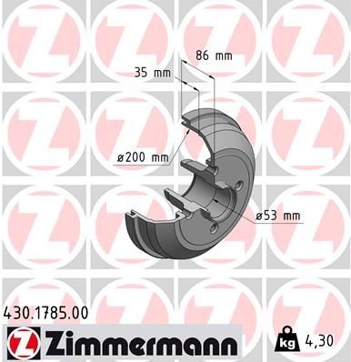 Great value for money - ZIMMERMANN Brake Drum 430.1785.00
