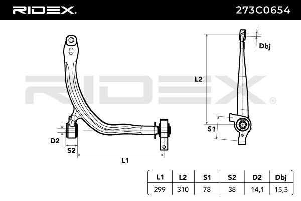 273C0654 Track control arm RIDEX 273C0654 review and test