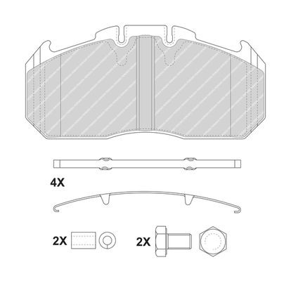FERODO PREMIER FCV1653BFE Brake pad set prepared for wear indicator, with accessories