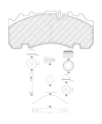 FERODO Brake pad kit FCV4582B