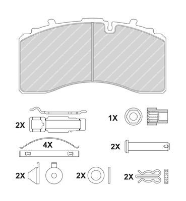 FERODO PREMIER FCV4461BFE Brake pad set prepared for wear indicator, with accessories