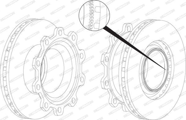 FERODO PREMIER 430x45mm, 10x335, Vented Ø: 430mm, Num. of holes: 10, Brake Disc Thickness: 45mm Brake rotor FCR294A buy