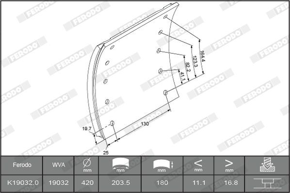 K19032.2-F3744 FERODO Bremsbelagsatz, Trommelbremse für RENAULT TRUCKS online bestellen