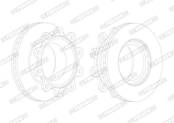 FERODO PREMIER 430x45mm, 10x274, Vented Ø: 430mm, Num. of holes: 10, Brake Disc Thickness: 45mm Brake rotor FCR176A buy